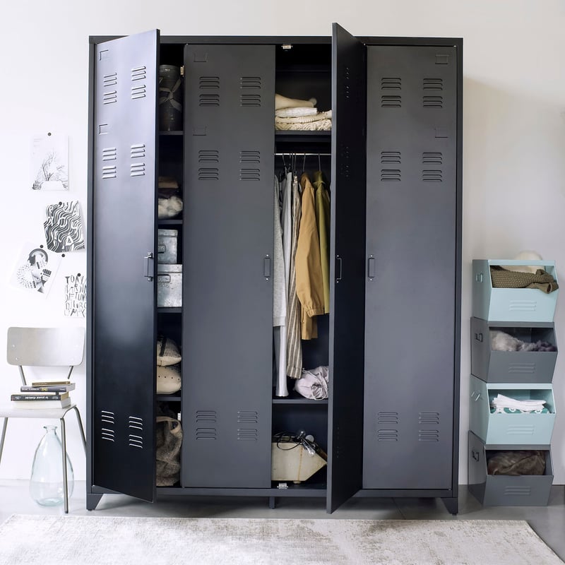 La Redoute Interieurs Kleiderschrank Hiba Mit 4 Türen, Stahl