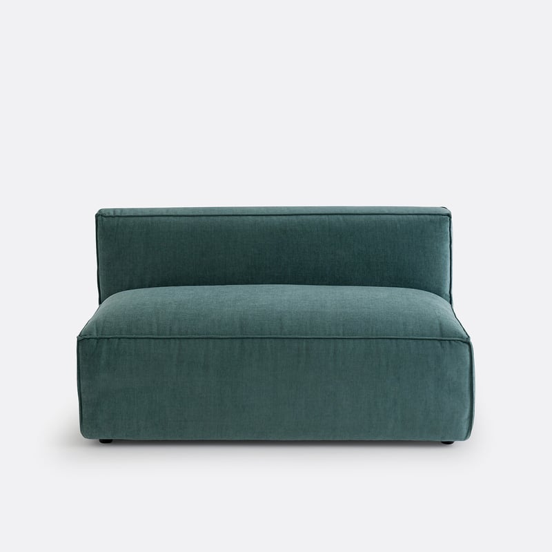Sitzelement Seven Für Modulares Sofa, 2-sitzig, Aus Samt Mit Struktureffekt
