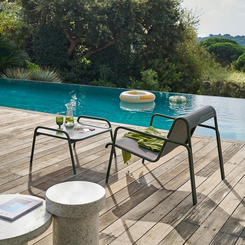 Niedriger Gartensessel Aus Aluminium Und Textilene Lysa