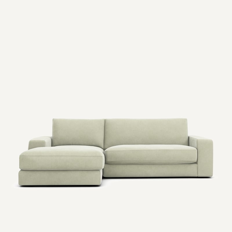 Am.pm Ecksofa Aus Stonewashed Velours, Skander