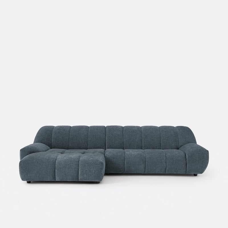 Ecksofa Links, 4-sitzer, Aus Dickem Velours, Nuria
