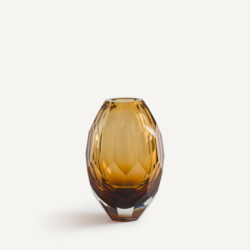 Am.pm Bernsteinfarbene Vase Veneto Aus Dickem Glas