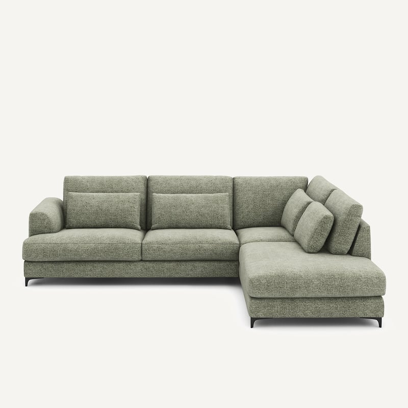 Am.pm Umwandelbares, Gerades Ecksofa, Aus Gewebter Baumwolle, Marsile