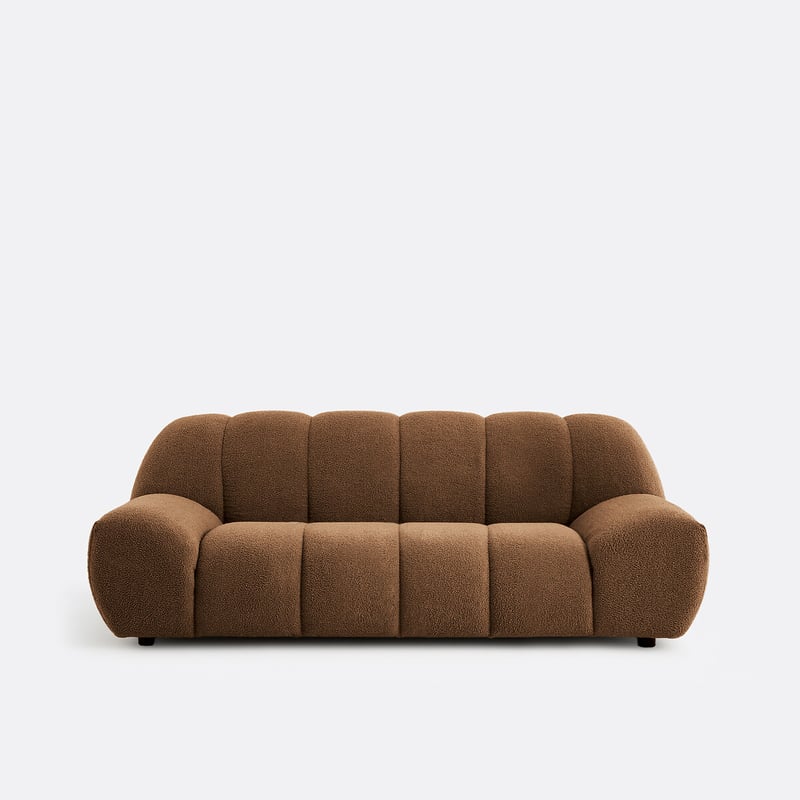Sofa Mit Dickem Bouclé-bezug, 3-sitzer, Nuria