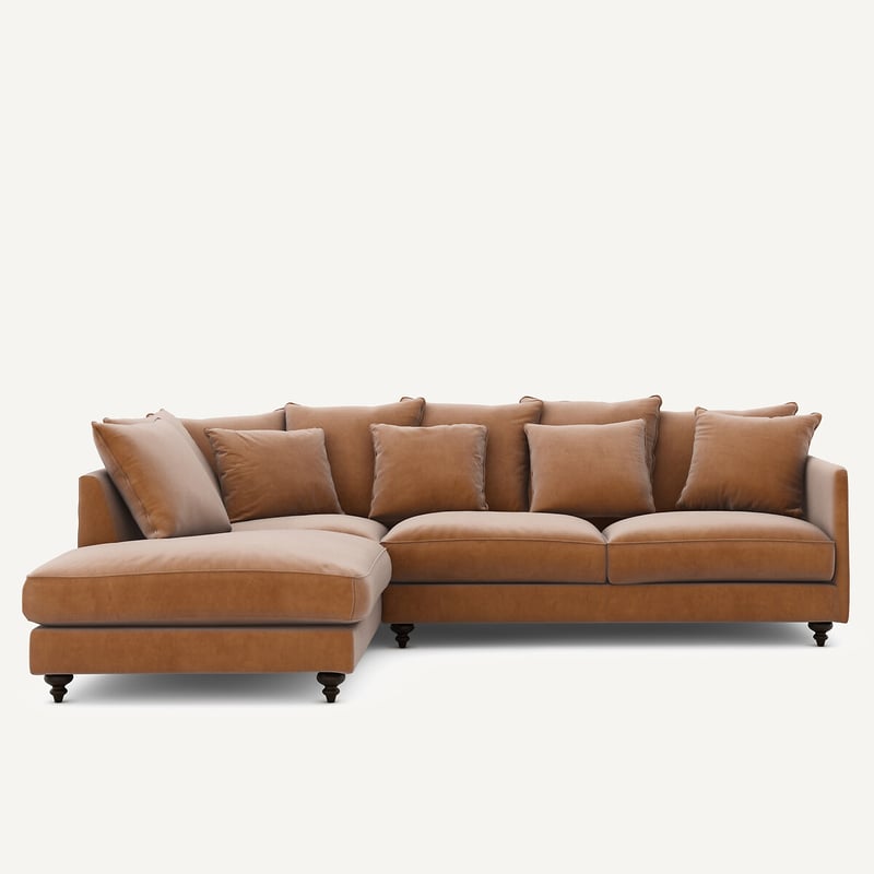 Am.pm Ausziehbares Ecksofa Aus Samt, Lazare