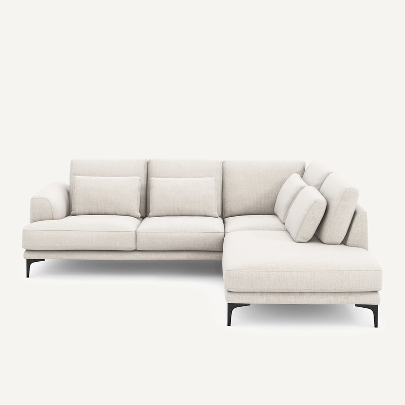 Am.pm Geschlossenes, Gerades Ecksofa Aus Jaspé-stoff, Marsile