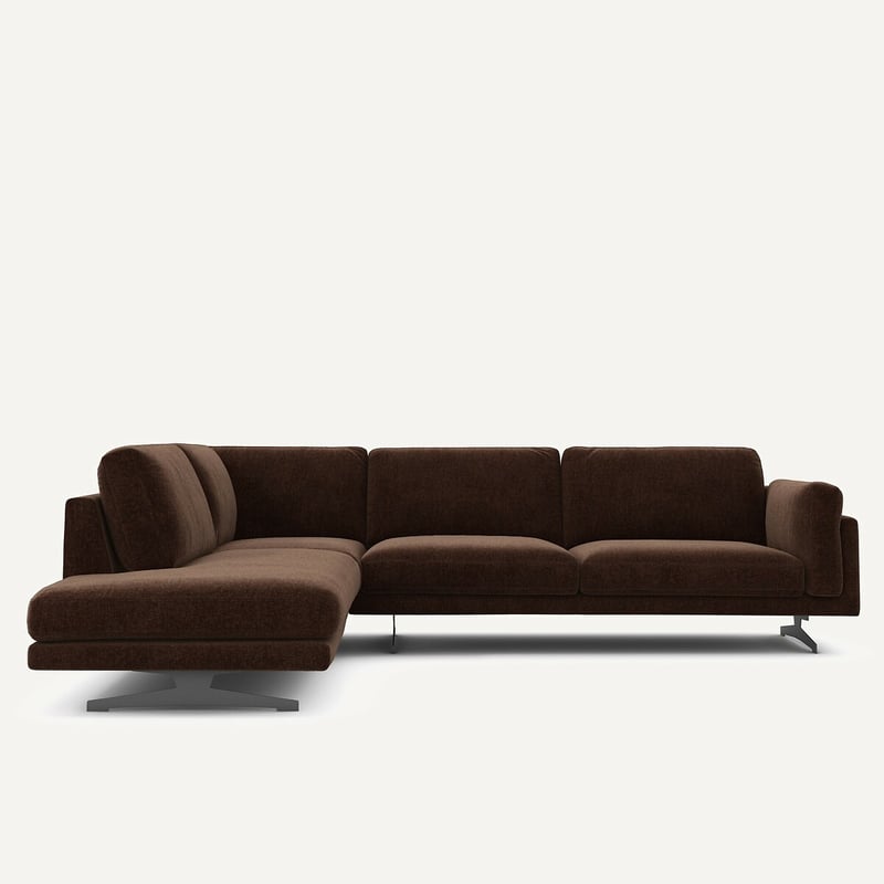 Am.pm Ecksofa Mit Chaiselongue Aus Chenille-samt, César