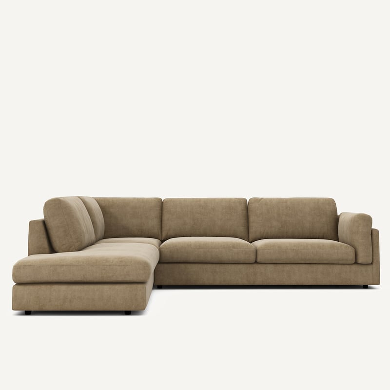 Am.pm Ecksofa Chaiselongue, Stonewashed Velours, César