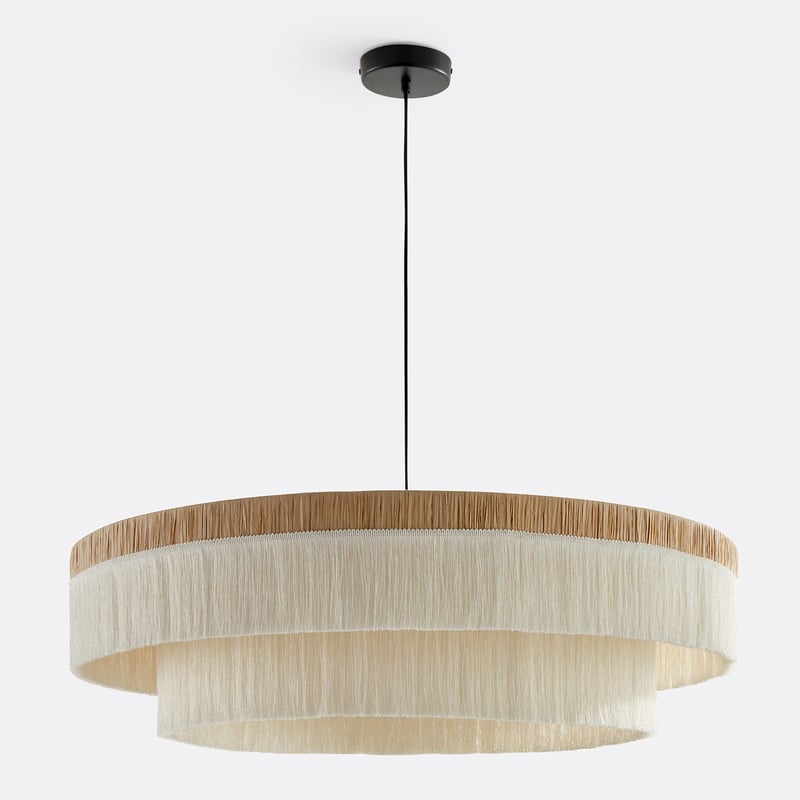 Hängeleuchte Kavi Mit Fransen, Raffia, Ø 86 Cm