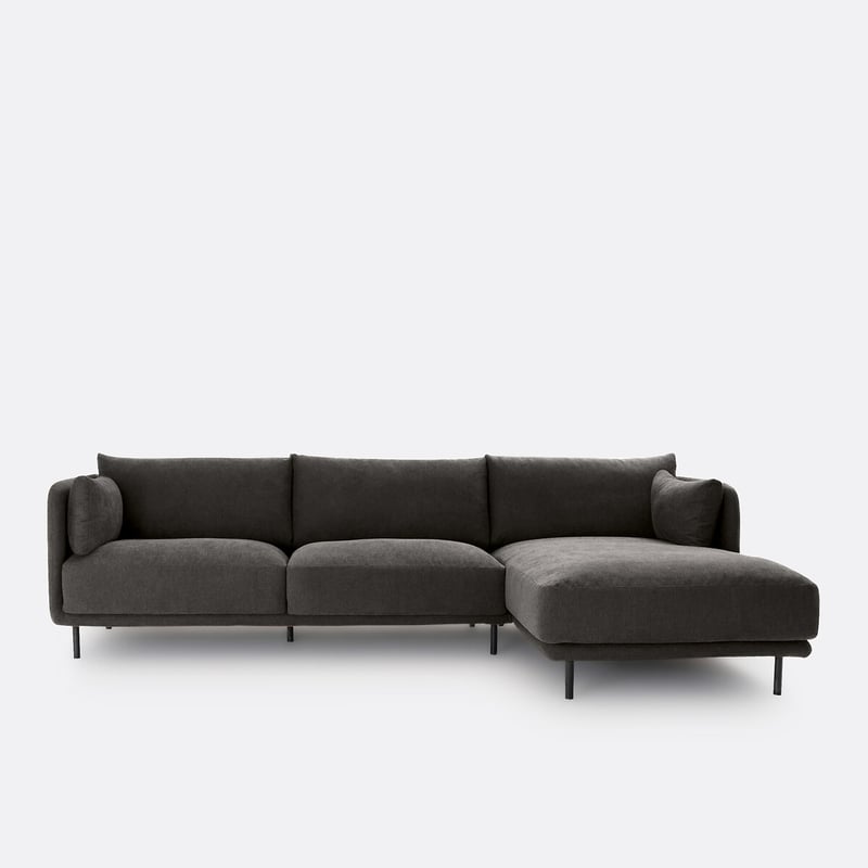 Rechtwinkliges Ecksofa Victor, Aus Strukturgewebe