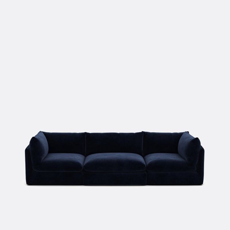 Gerades Modulares 3-sitzer-sofa Malo, Aus Meliertem Polyester