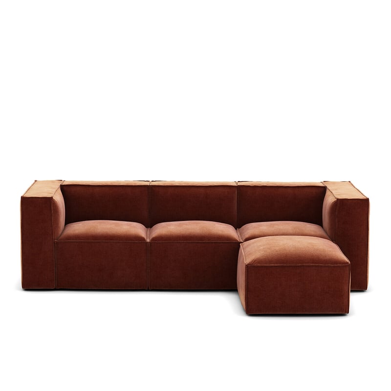 3-sitzer-modul Und Hocker Aus Vintage-cord Seven