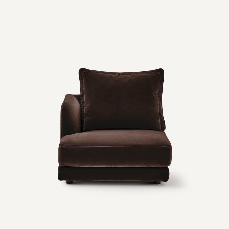 Am.pm Linkes Sofa-halbmodul, Modular, Aus Samt, Tiberio