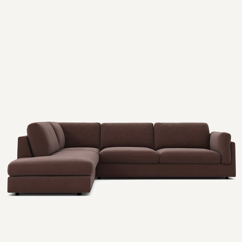 Am.pm Ecke Chaiselongue, Umwandelbar, Aus Leinenvelours, César
