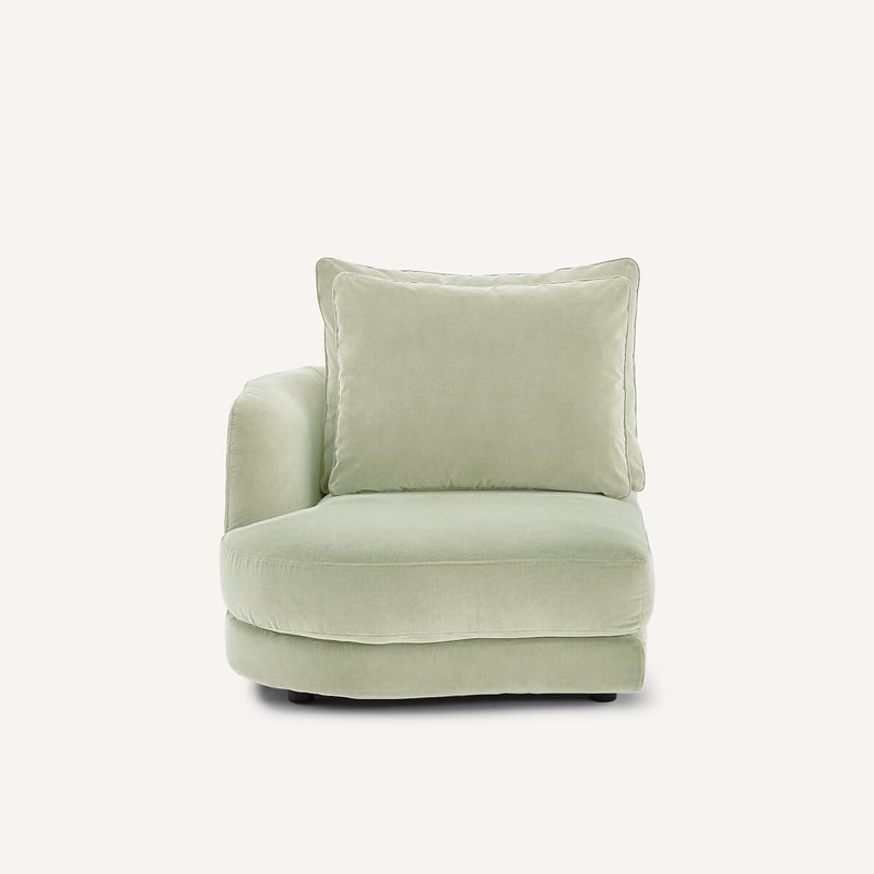 Am.pm Linkes Sofa-halbmodul, Modular, Aus Stonewashed-samt, Tiberio