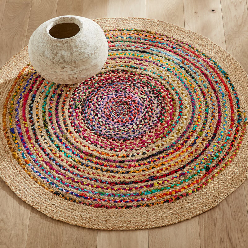Am.pm Teppich Jaco, Jute Und Recycling-baumwolle, Ø 120 Cm