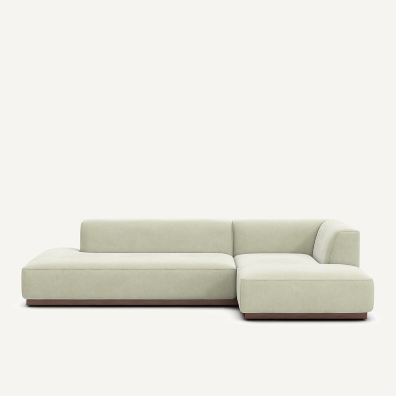 Am.pm Gerades Ecksofa Xl In Stonewashed Velours, Jacopo