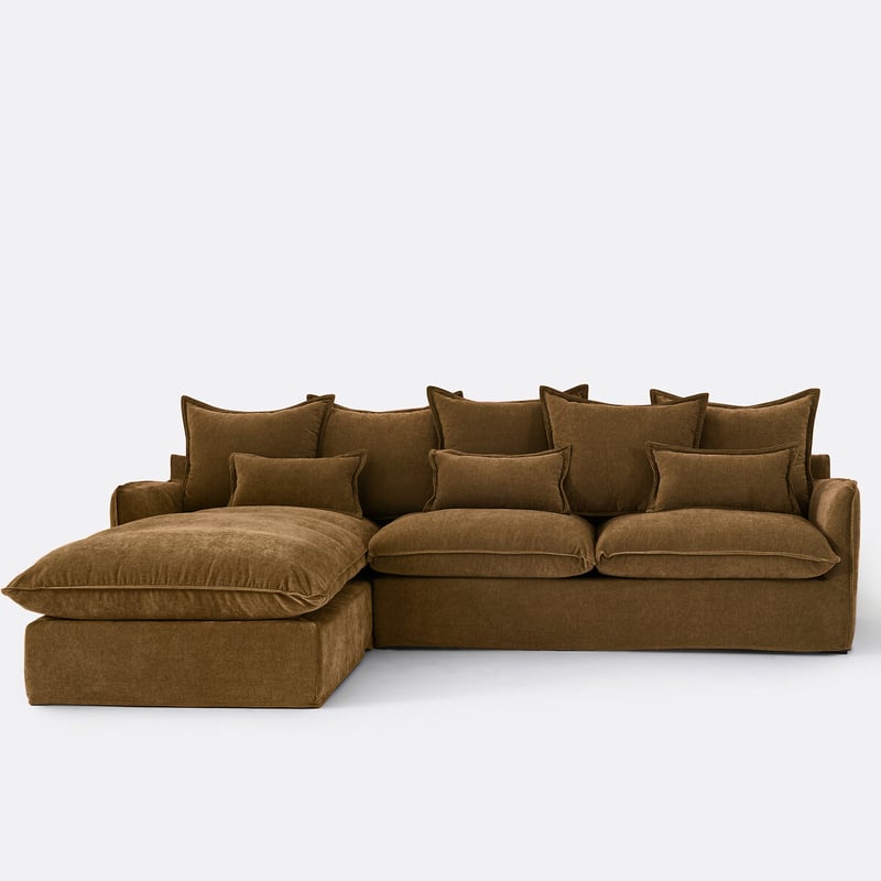 Ecksofa Odna Links, Mit Schlaffunktion Und Abnehmbarem Bezug, 4-sitzer, Polyester Meliert