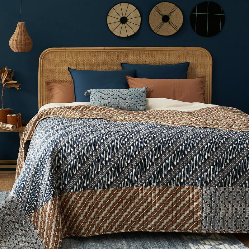 La Redoute Interieurs Tagesdecke Midako, Kantha-stil, Vorgewaschene Baumwolle