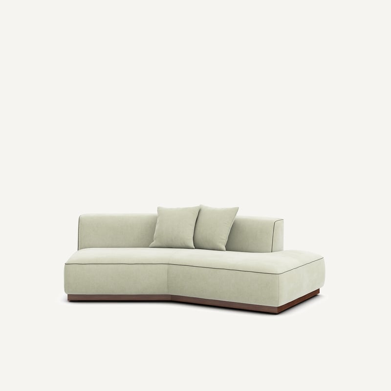 Am.pm Gerades Halbsofa In Stonewashed Velours, Jacopo