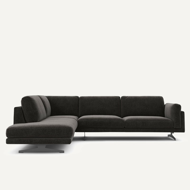 Am.pm Ecksofa Mit Chaiselongue Aus Chenille-samt, César