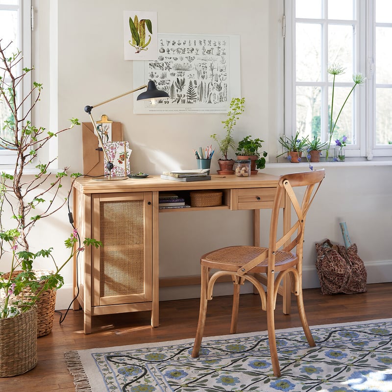 La Redoute Interieurs Schreibtisch Gabin, Kiefer Massiv Und Rattan