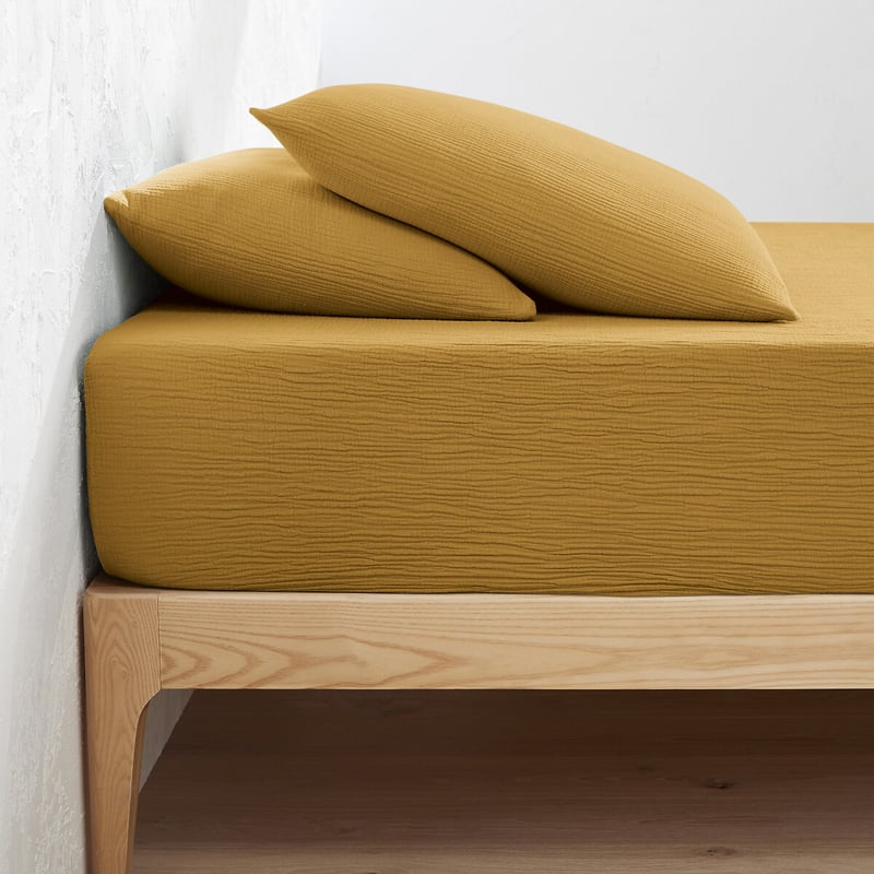 La Redoute Interieurs Fixleintuch Kumla Aus Baumwoll-musselin, Uni, Umschlag 30 Cm