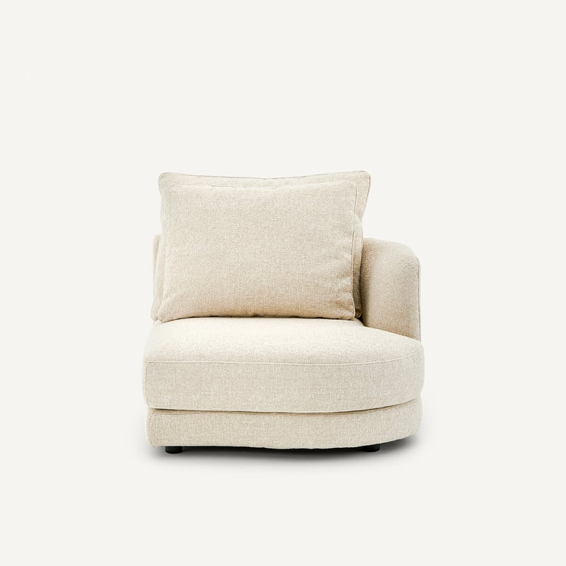 Am.pm Rechtes, Abgerundetes, Modulares Halbsofa Aus Bouclé, Tiberio