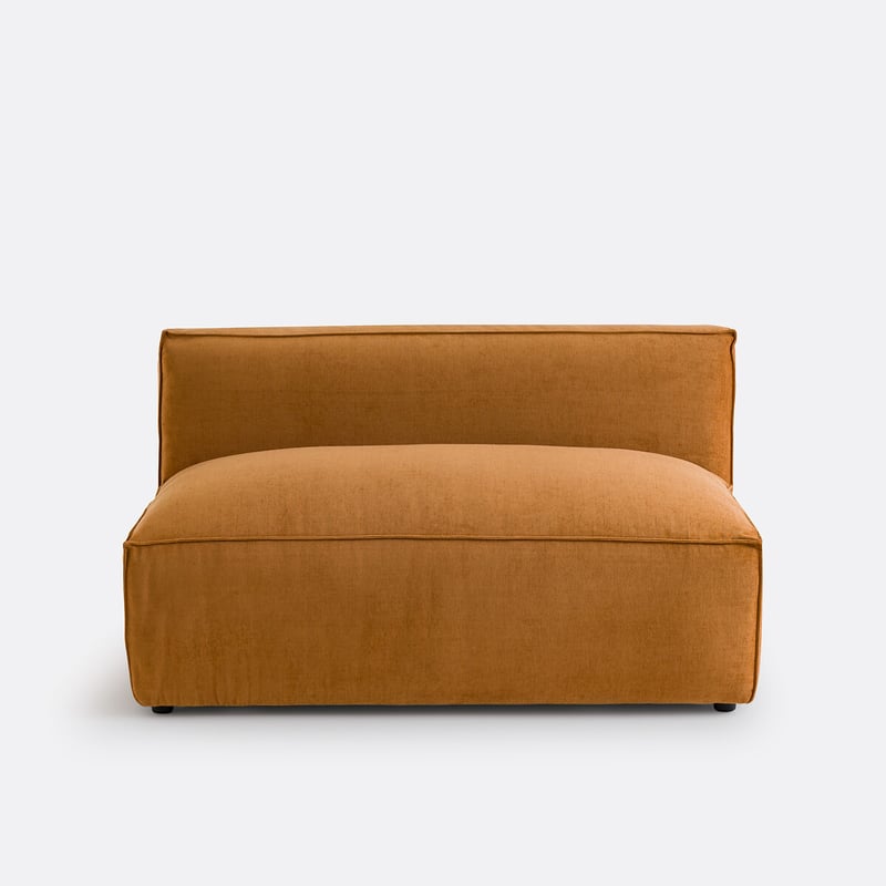 Sitzelement Seven Für Modulares Sofa, 2-sitzig, Aus Samt Mit Struktureffekt