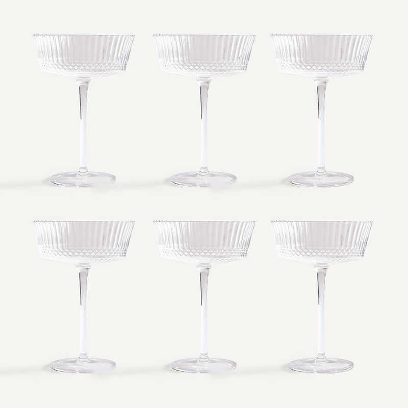 Am.pm 6er-set Champagnergläser Allur, Aus Facettiertem Glas