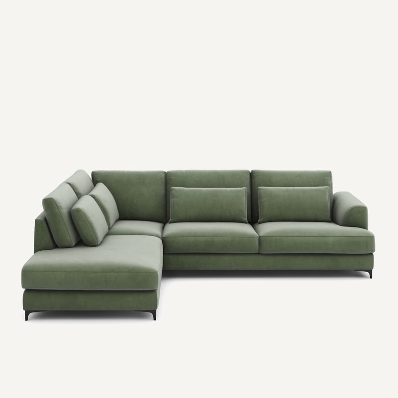 Am.pm Linksseitiges Ecksofa, Umwandelbar, Samt, Marsile