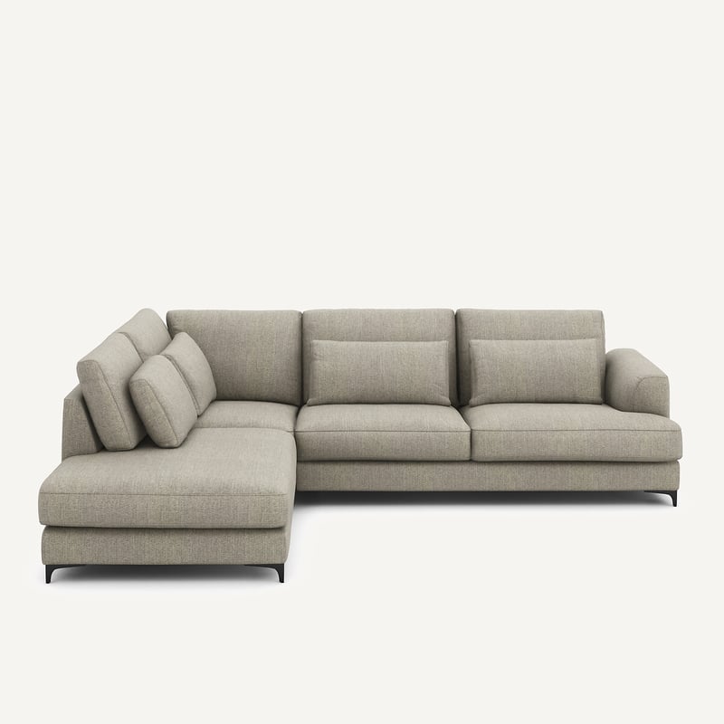 Am.pm Linksseitiges Ecksofa, Umwandelbar, In Tweed-stoff, Marsile