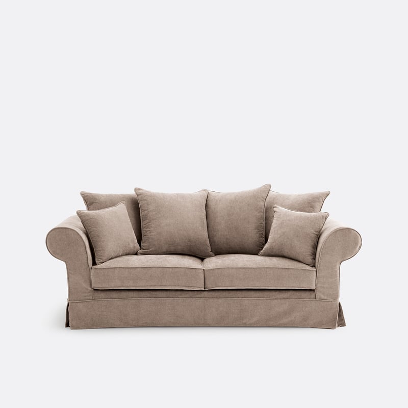 Gerades Sofa, Umwandelbar, 2- Oder 3-sitzig, Abziehbar, Aus Meliertem Polyester, Adelia