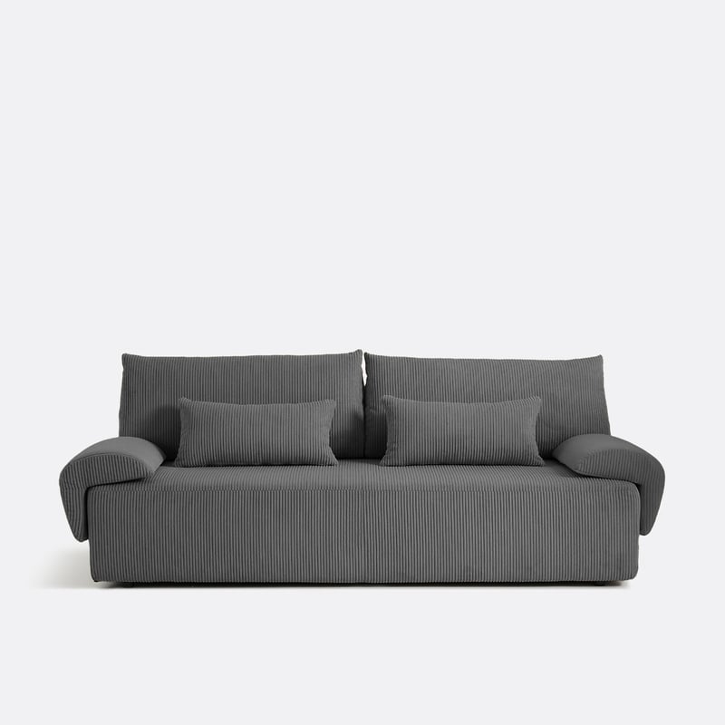 Schlafsofa Mit Bettkasten, 3-sitzer, Aus Cord, Maona