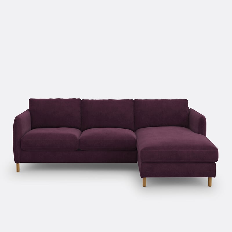 Ecksofa Loméo, Rechtwinnklig, Mit Schlaffunktion, 4-sitzer, Aus Samt