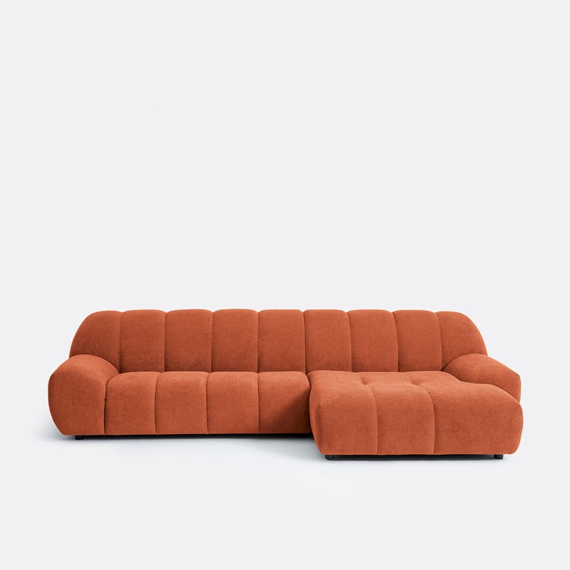 Ecksofa, Gerade, 4-sitzig, Reliefstoff, Nuria