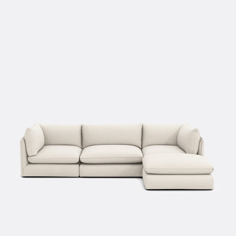 3-sitzer Anreihsofa Mit Hocker, Aus Polyester, Malo