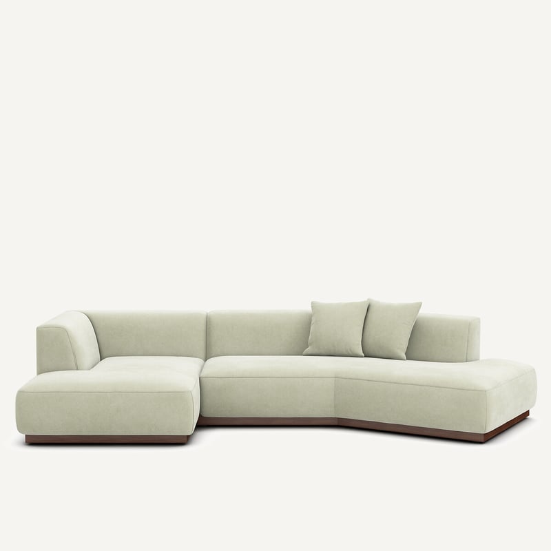 Am.pm Offenes Linkes Ecksofa In Stonewashed Velours, Jacopo