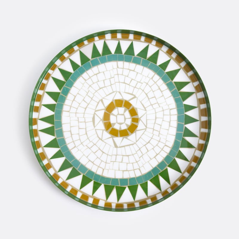 Rundes Tablett Keito, Stahl Mit Mosaikmuster