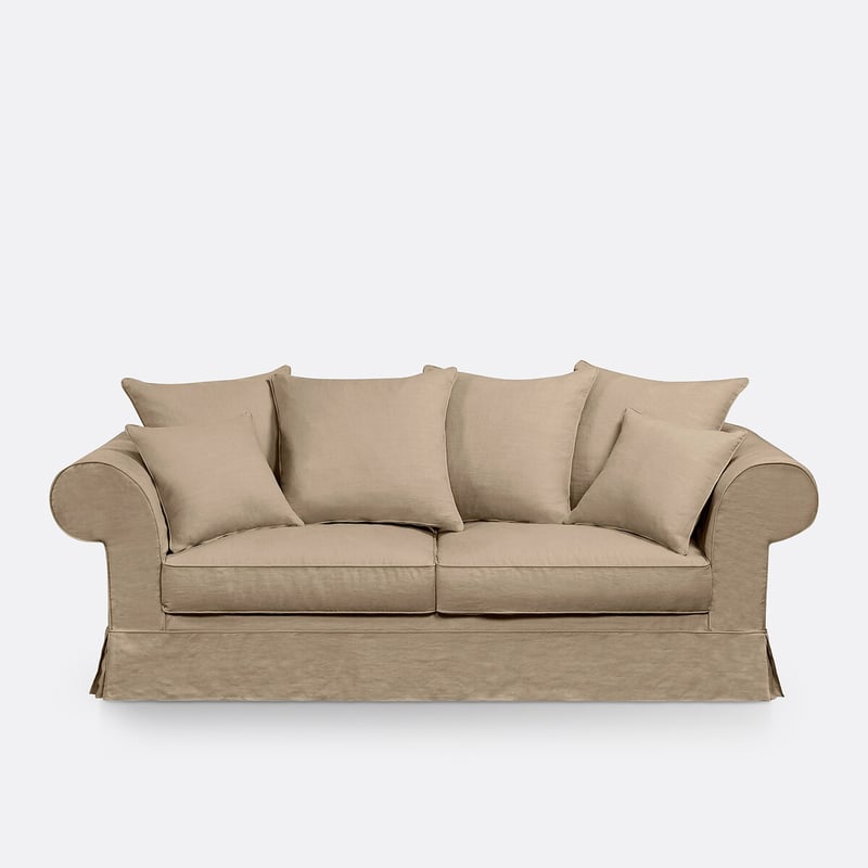 2- Bis 3-sitzer-schlafsofa Adelia, Mit Abnehmbaren Bezügen, Aus Dickem Leinen