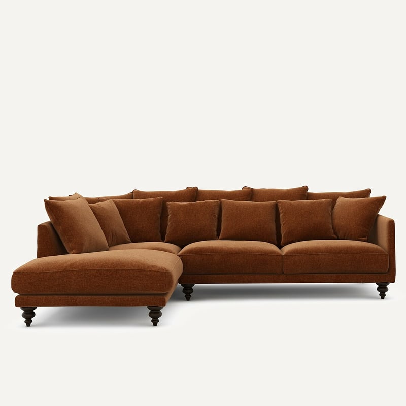 Am.pm Ecksofa Aus Chenille-velours, Lazare