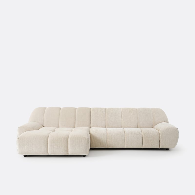 Ecksofa Links, 4-sitzer, Vintage-cord, Nuria