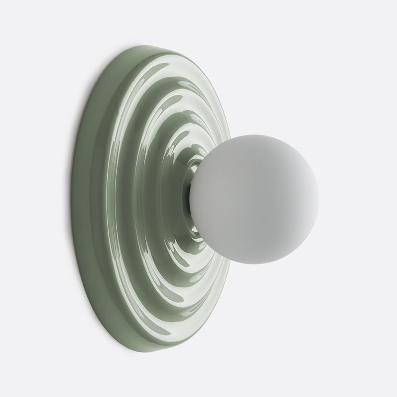 Wand- Oder Deckenleuchte, Aus Keramik Und Opalglas, Durchmesser 24,5 Cm, Holi