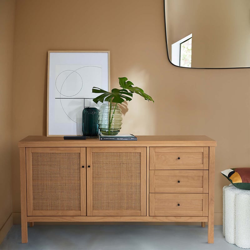 La Redoute Interieurs Sideboard Gabin, Kiefer Massiv Und Rohrgeflecht