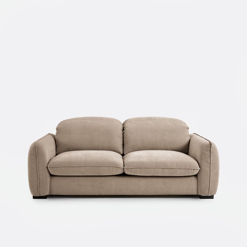 Sofa, Gerade, 3-sitzig, Aus Meliertem Polyester, Mit Kopfstützen, Isla