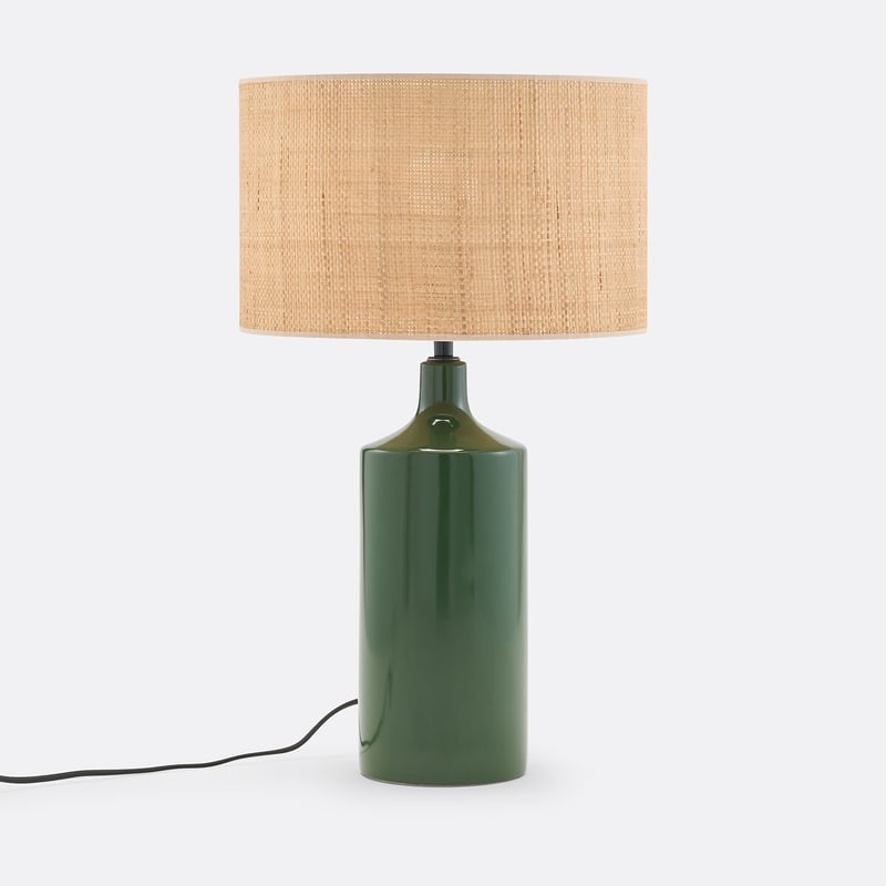 Tischlampe Rabano, Keramik Und Raffia