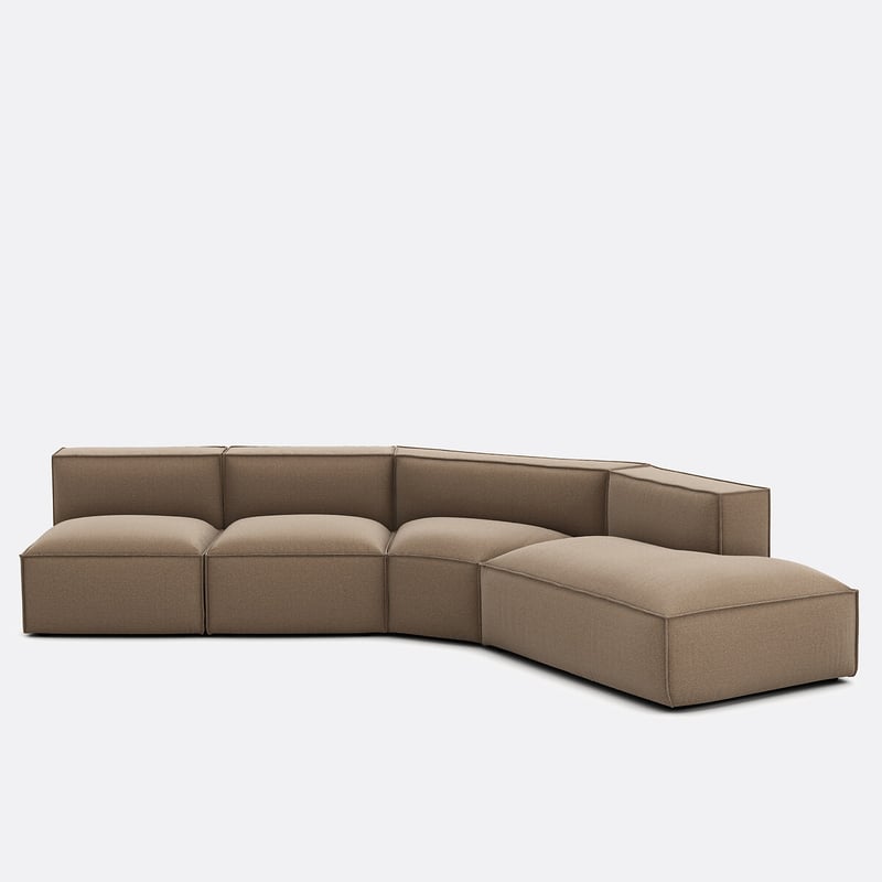 Offenes Ecksofa Seven, Rechts Mit 4 Elementen, Strukturgewebe