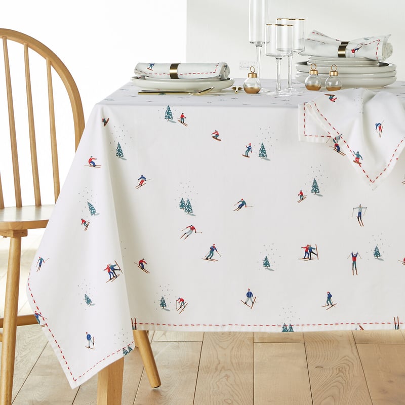La Redoute Interieurs Tischdecke Aus Gewaschener Tischdecke Mit Skimotiv