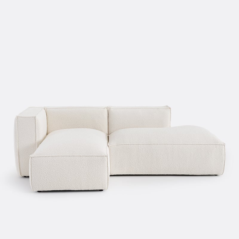Modulares Ecksofa Links Seven, Aus Bouclé