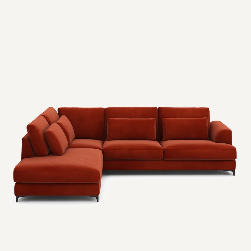 Am.pm Linksseitiges Ecksofa, Umwandelbar, Samt, Marsile